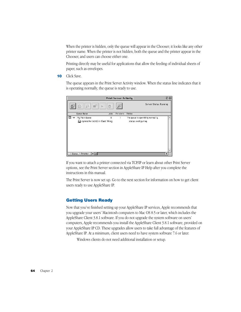 Getting users ready | Apple AppleShare IP 6.1 User Manual | Page 64 / 72