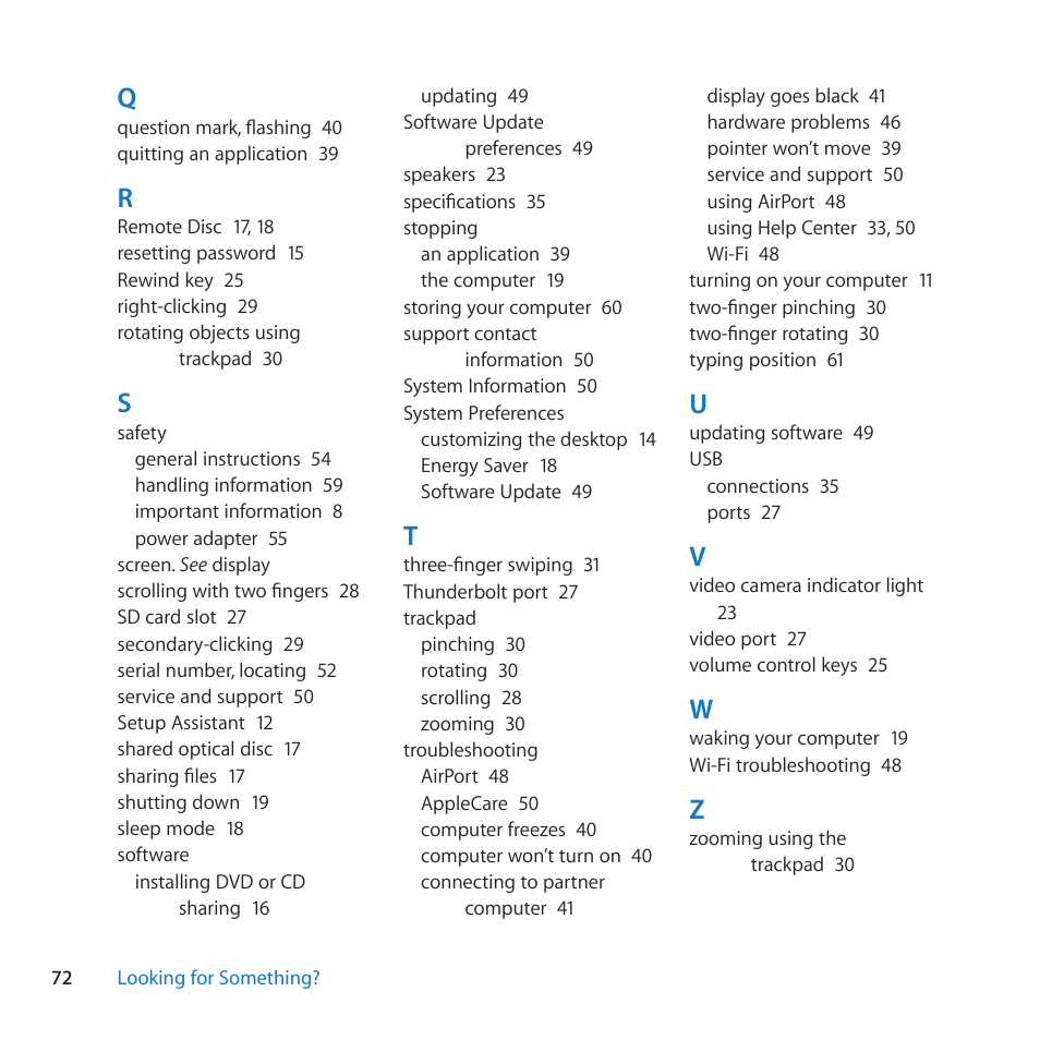 Apple MacBook Air (13-inch, Mid 2011) User Manual | Page 72 / 76