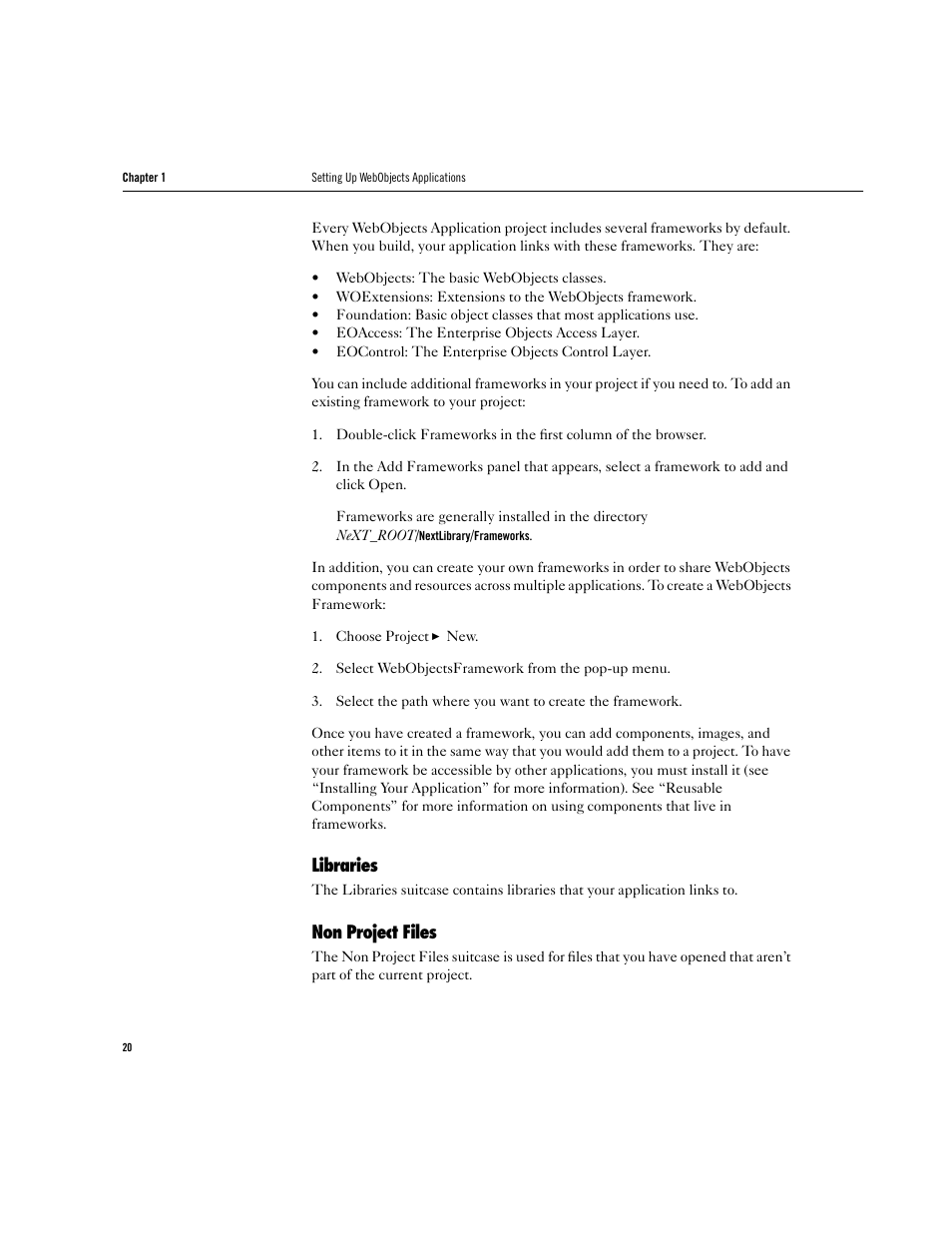 Libraries, Non project files | Apple WebObjects 3.5 Tools And Techniques User Manual | Page 20 / 88