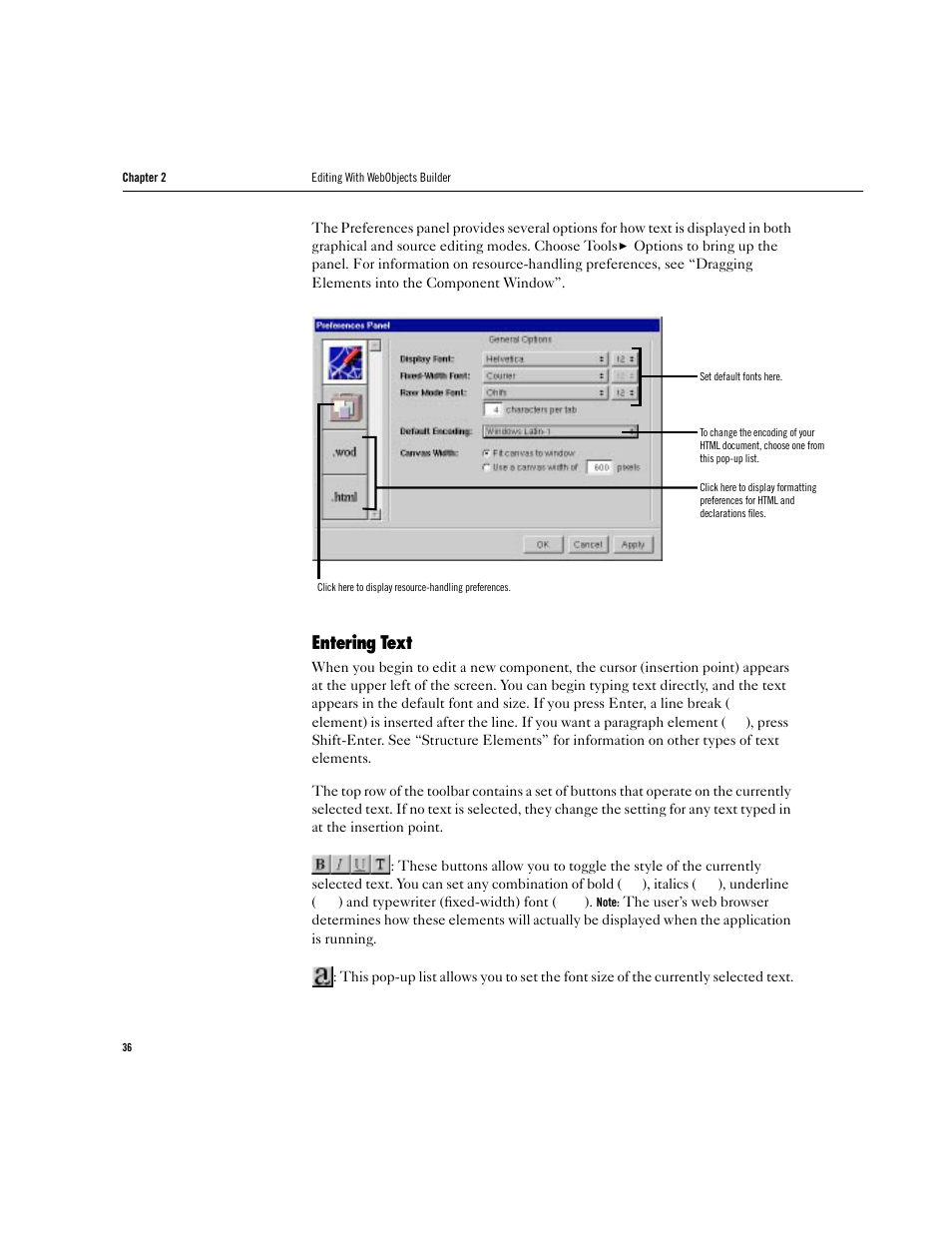 Entering text | Apple WebObjects 3.5 Tools And Techniques User Manual | Page 36 / 88
