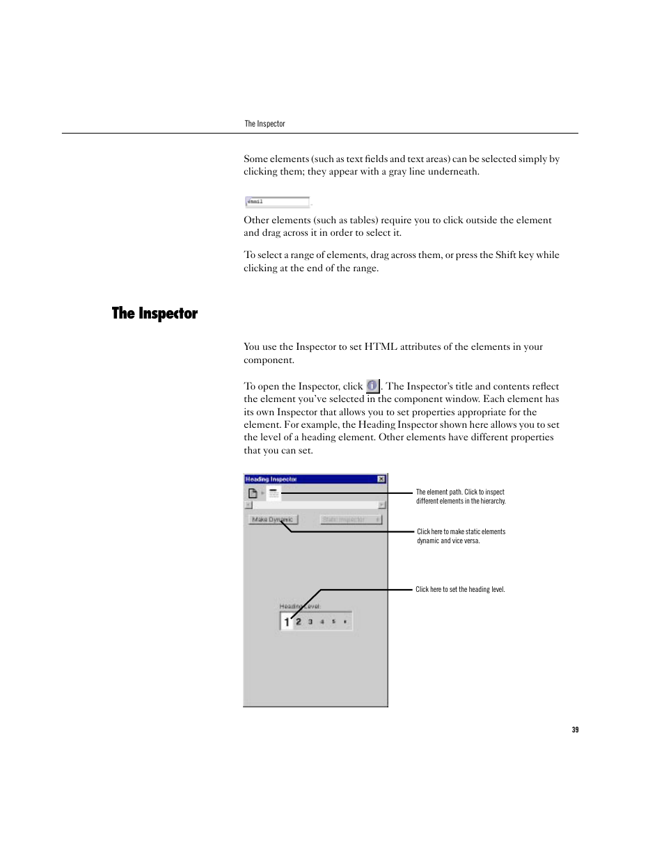 The inspector | Apple WebObjects 3.5 Tools And Techniques User Manual | Page 39 / 88