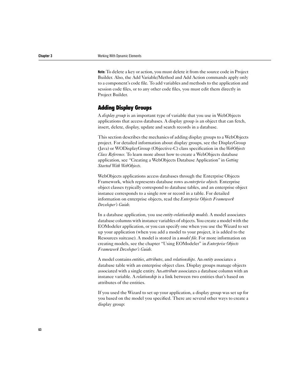 Adding display groups | Apple WebObjects 3.5 Tools And Techniques User Manual | Page 63 / 88