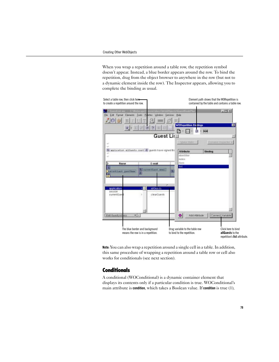 Conditionals | Apple WebObjects 3.5 Tools And Techniques User Manual | Page 79 / 88