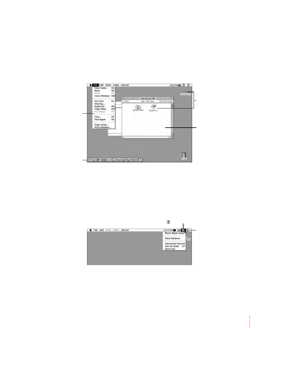 Reviewing the basics, Menus | Apple Macintosh PowerBook 1400 User Manual | Page 17 / 214