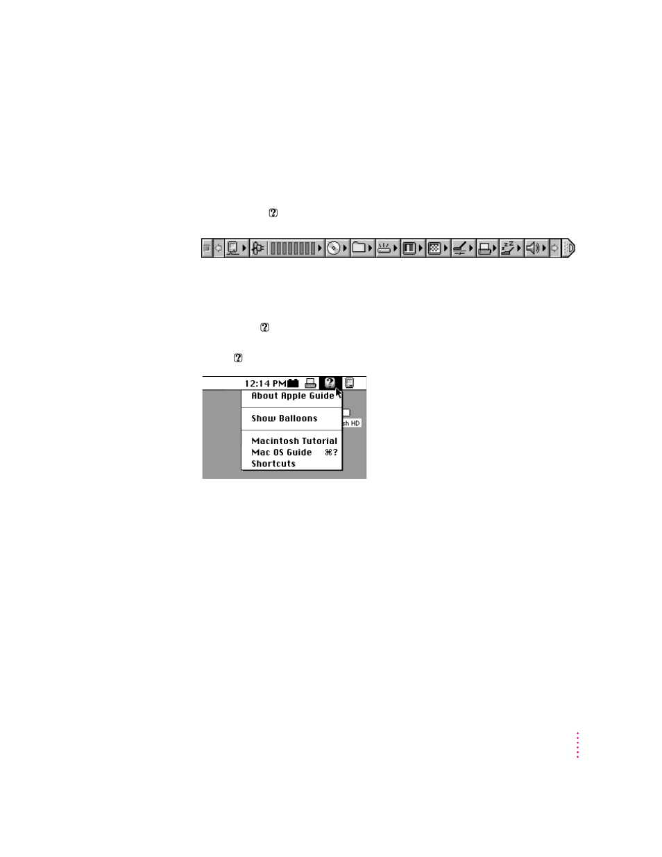 Reviewing the guide menu | Apple Macintosh PowerBook 1400 User Manual | Page 19 / 214