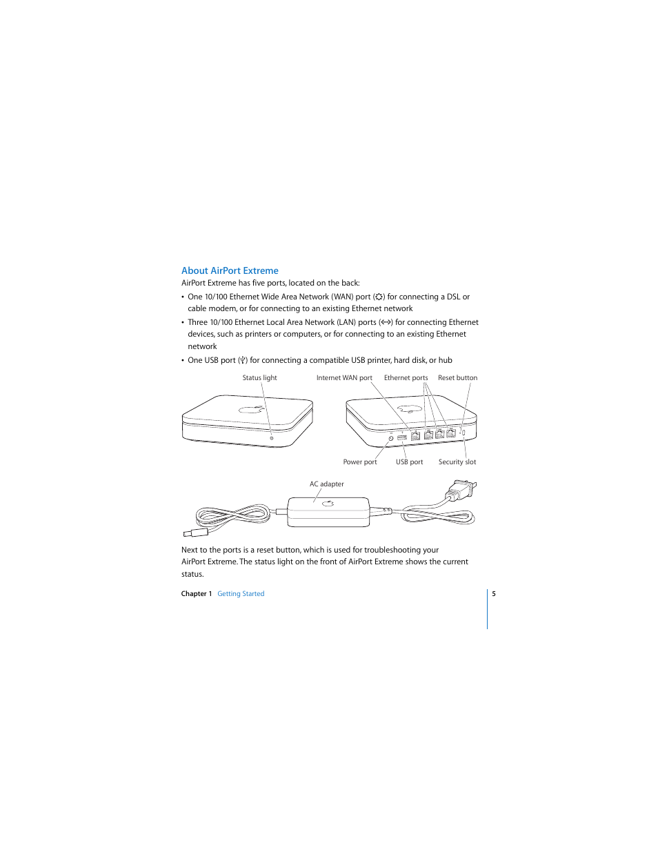 Apple AirPort Extreme 802.11n (1st Generation) User Manual | Page 5 / 36