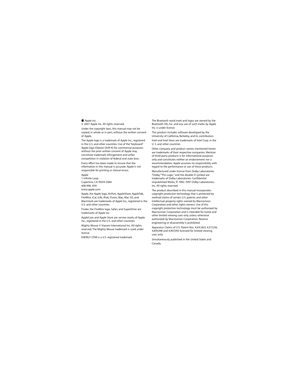 Apple Mac Pro (8-core) User Manual | Page 2 / 92