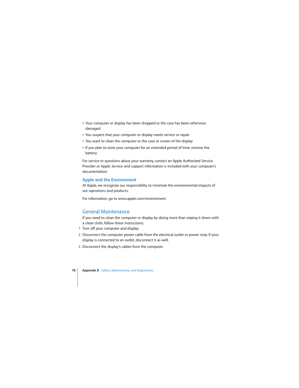 General maintenance | Apple Mac Pro (8-core) User Manual | Page 78 / 92