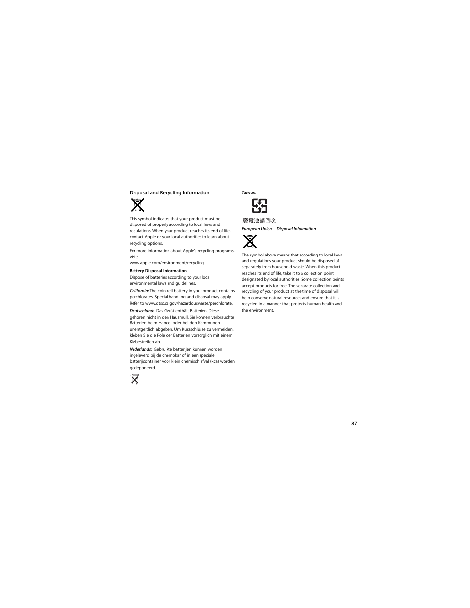 Apple Mac Pro (8-core) User Manual | Page 87 / 92