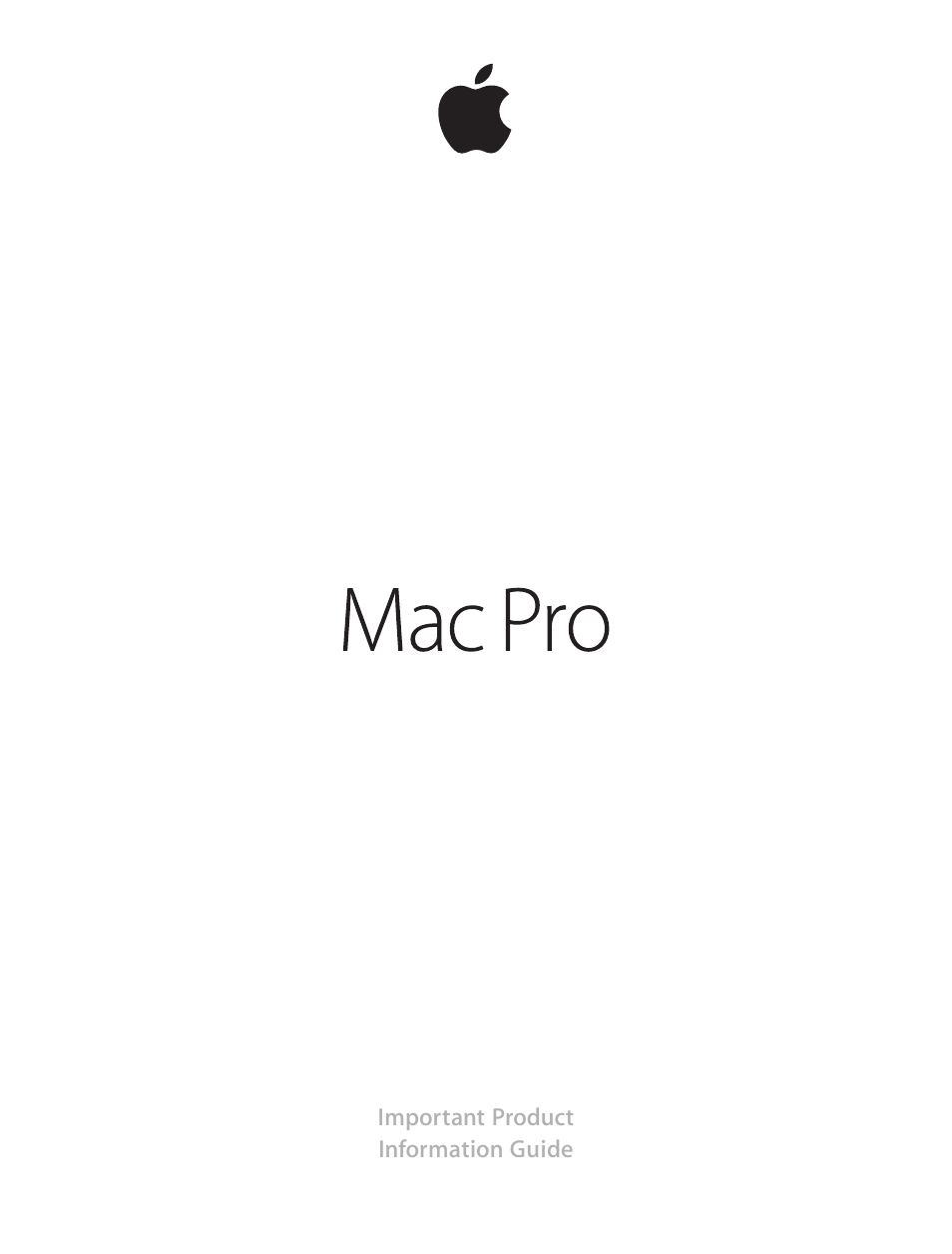 Apple Mac Pro (Late 2013) User Manual | 12 pages