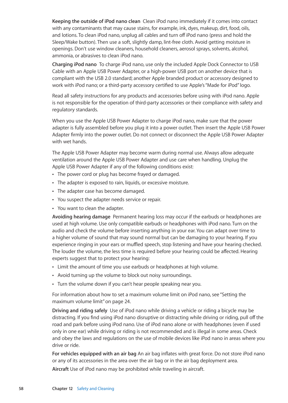 Apple iPod nano (6th generation) User Manual | Page 58 / 66