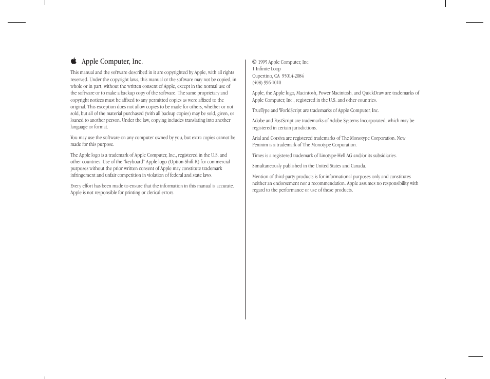 K apple computer, inc | Apple Macintosh Hebrew Language Kit User Manual | Page 2 / 26