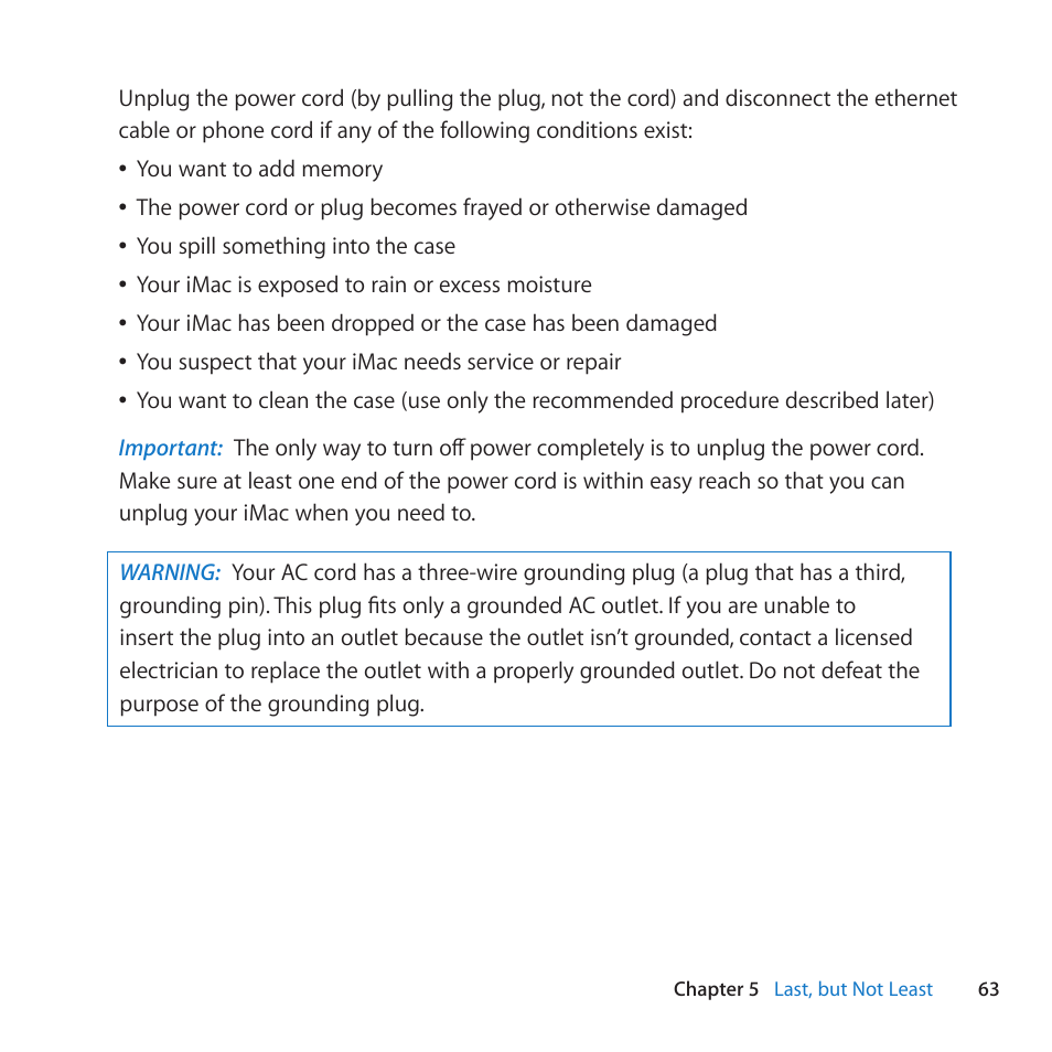 Apple iMac (21.5-inch and 27-inch, Mid 2010) User Manual | Page 63 / 80