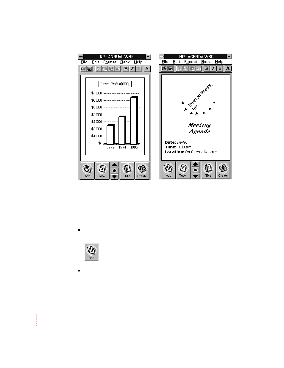 How do i create a book | Apple Newton Press (for Windows) User Manual | Page 10 / 32