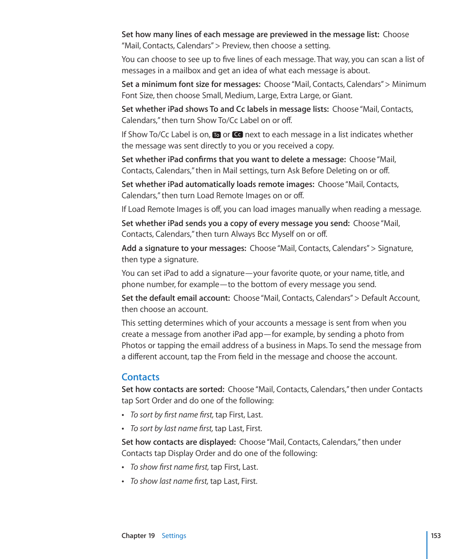 Contacts | Apple iPad iOS 4.2 User Manual | Page 153 / 181