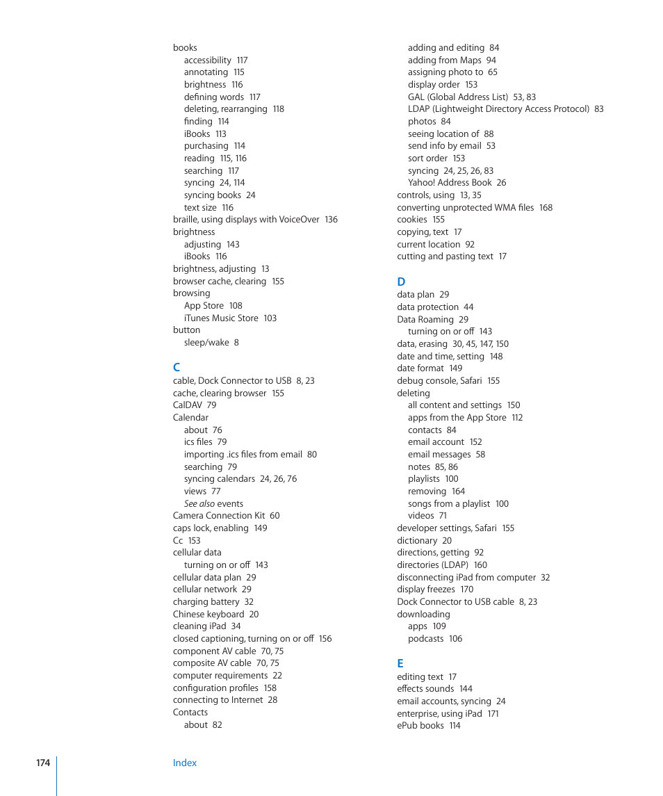 Apple iPad iOS 4.2 User Manual | Page 174 / 181