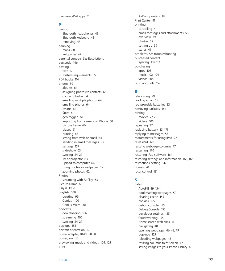 Apple iPad iOS 4.2 User Manual | Page 177 / 181