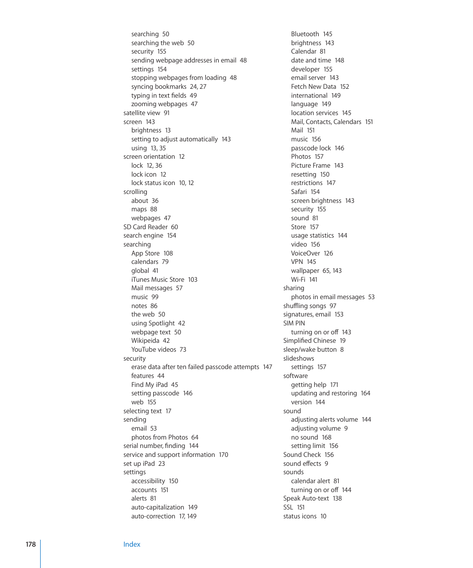 Apple iPad iOS 4.2 User Manual | Page 178 / 181