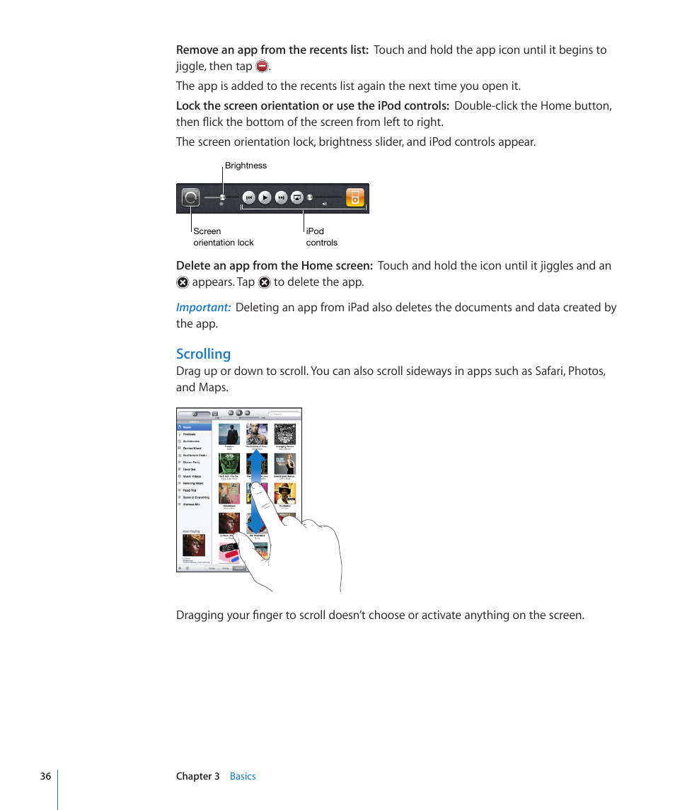 Scrolling | Apple iPad iOS 4.2 User Manual | Page 36 / 181