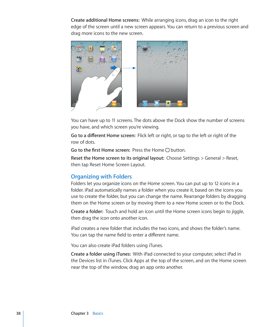 Organizing with folders | Apple iPad iOS 4.2 User Manual | Page 38 / 181