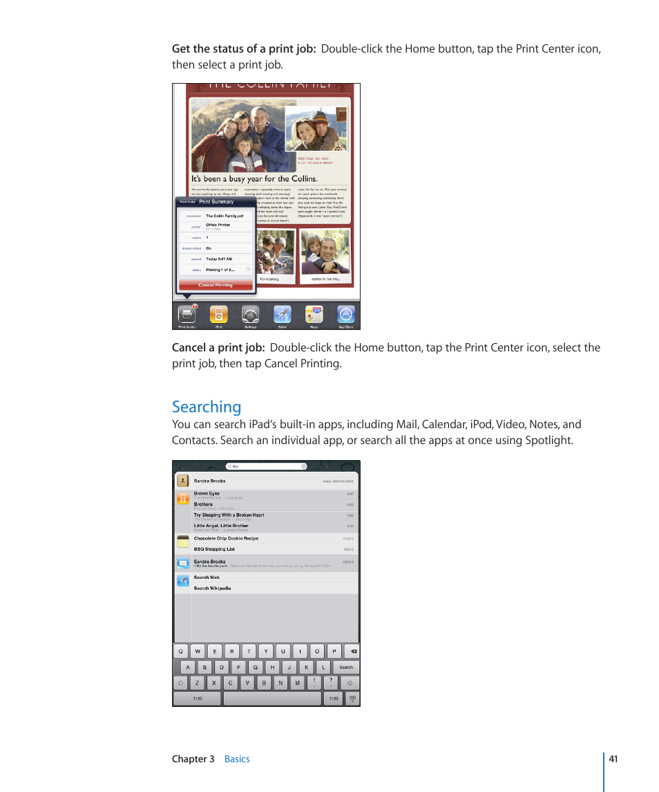 Searching, 41 searching | Apple iPad iOS 4.2 User Manual | Page 41 / 181