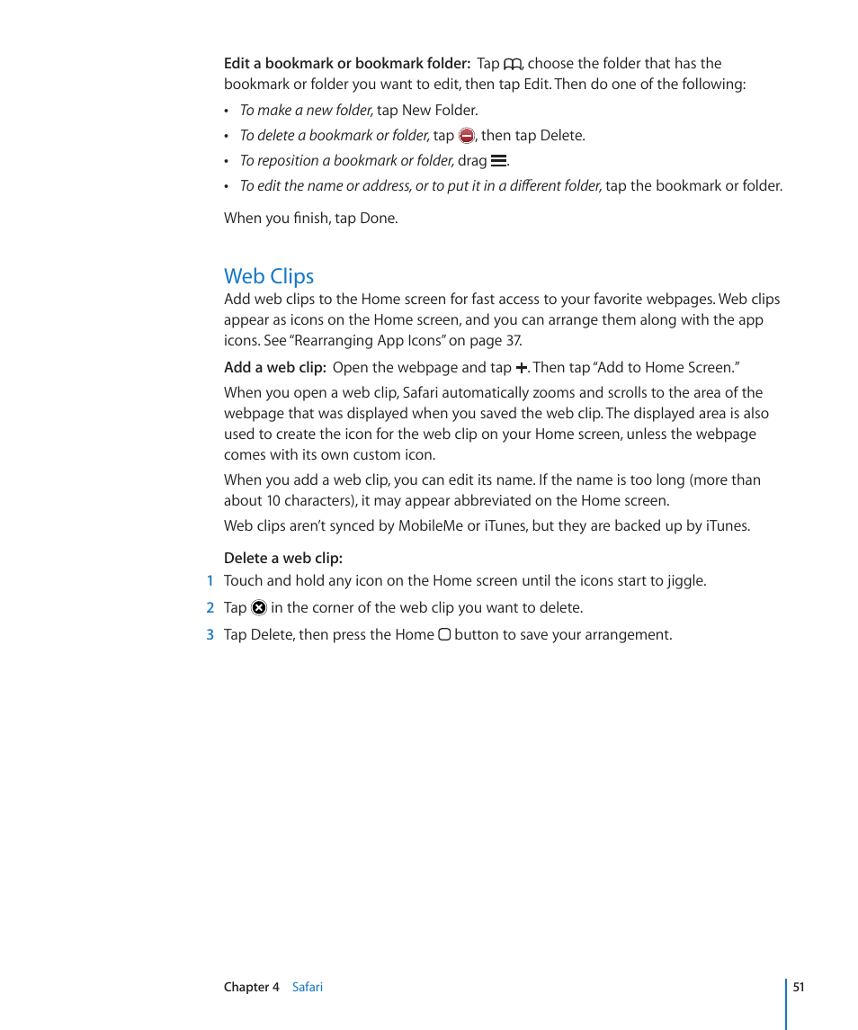 Web clips | Apple iPad iOS 4.2 User Manual | Page 51 / 181