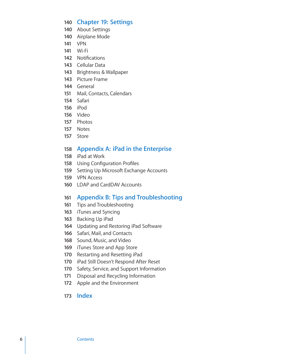 Apple iPad iOS 4.2 User Manual | Page 6 / 181