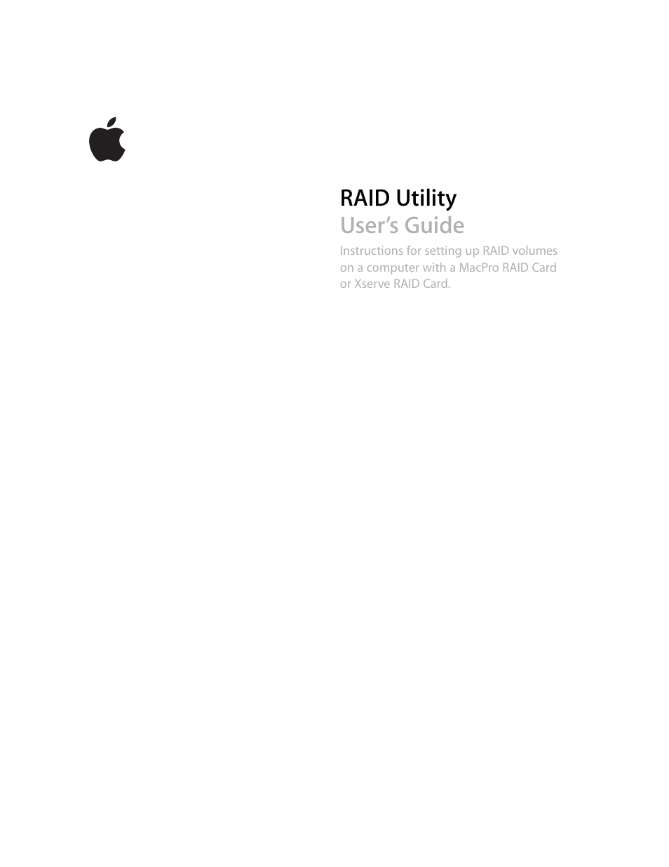 Apple RAID Utility User Manual | 18 pages