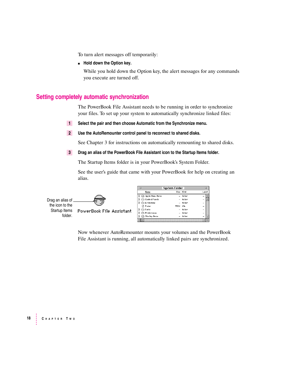 Setting completely automatic synchronization | Apple PowerBook File Assistant User Manual | Page 24 / 32