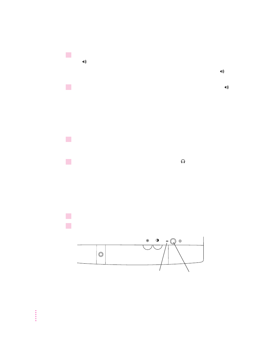 Turning the monitor on, Connecting headphones to your monitor | Apple Multiple Scan 14 Display User Manual | Page 16 / 46