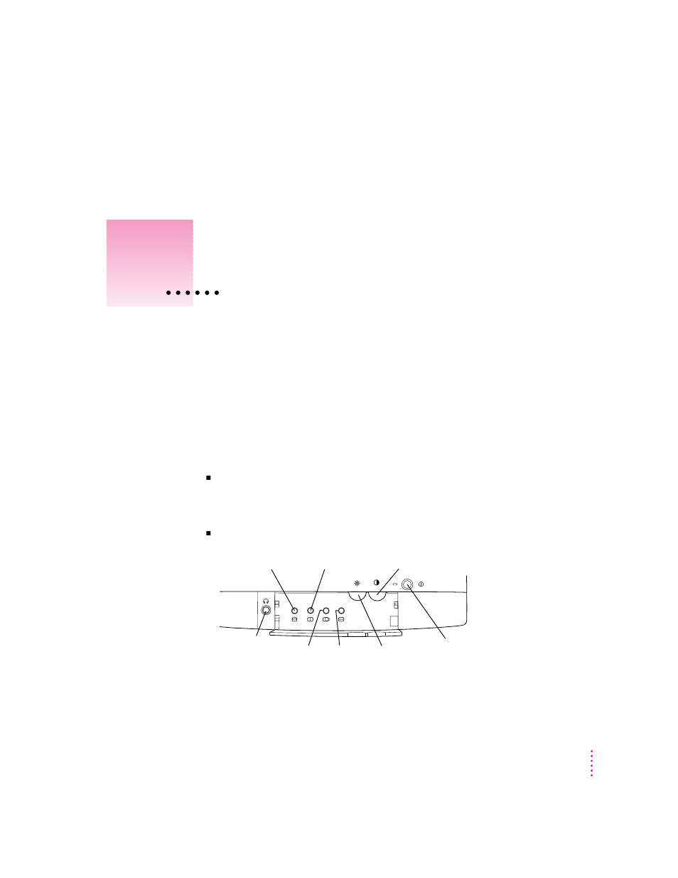 Adjusting the picture, Accessing the monitor’s controls | Apple Multiple Scan 14 Display User Manual | Page 29 / 46