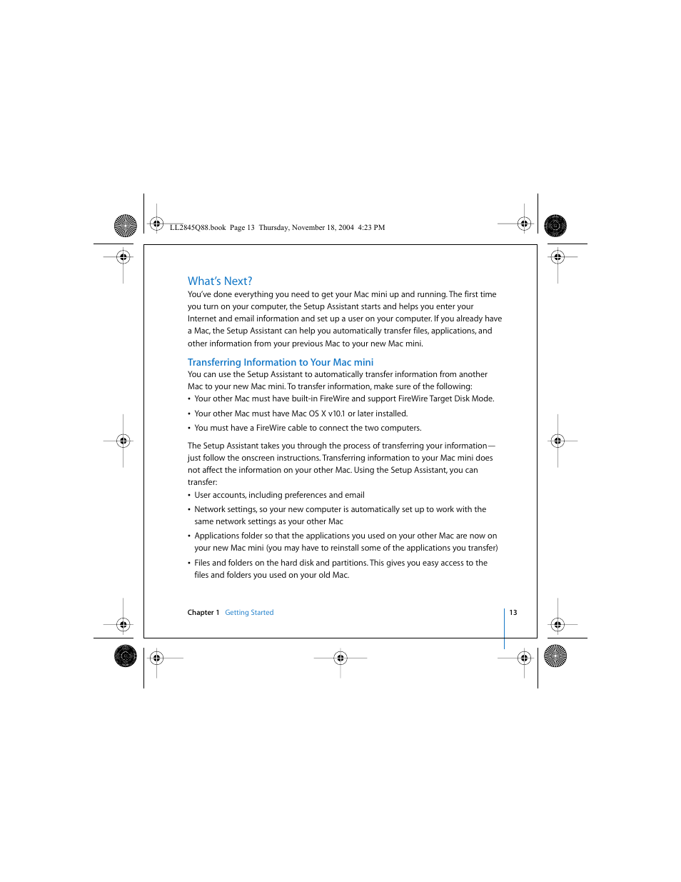 What’s next | Apple Mac mini (original) User Manual | Page 13 / 106