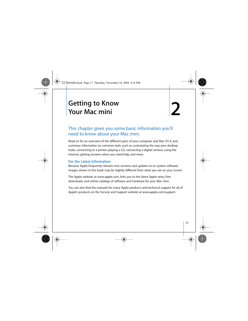 Getting to know your mac mini | Apple Mac mini (original) User Manual | Page 17 / 106