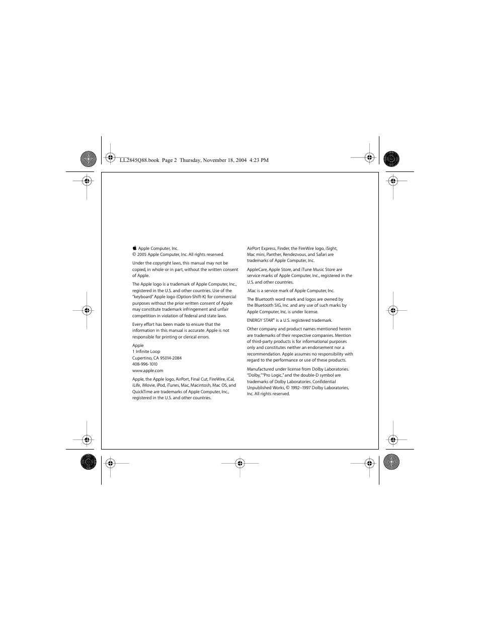Apple Mac mini (original) User Manual | Page 2 / 106