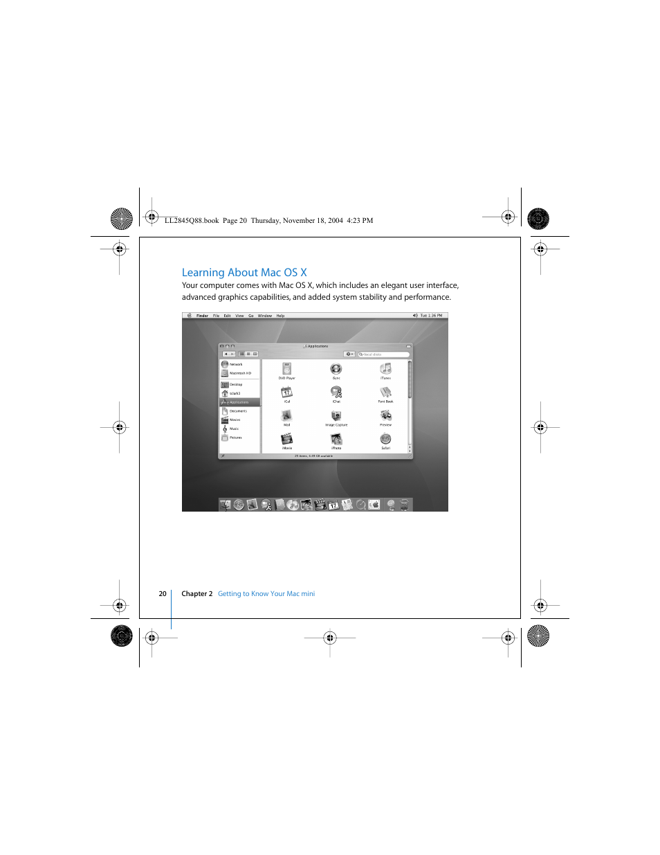 Learning about mac os x | Apple Mac mini (original) User Manual | Page 20 / 106