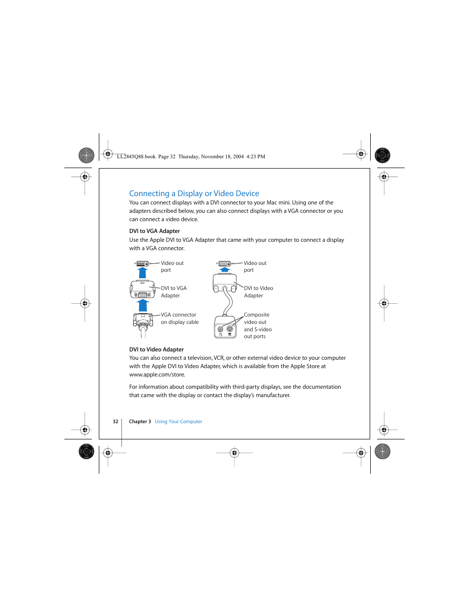 Connecting a display or video device | Apple Mac mini (original) User Manual | Page 32 / 106