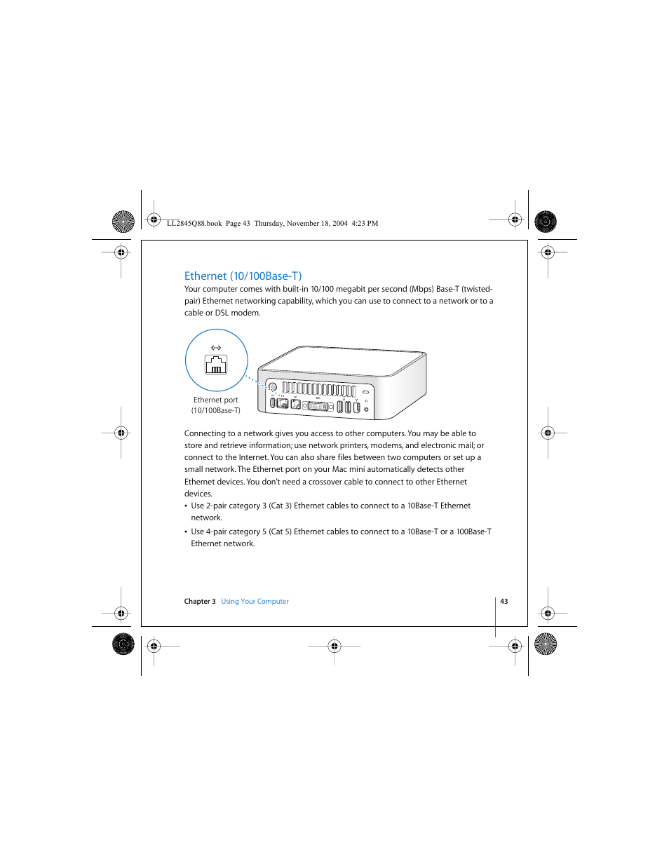 Ethernet (10/100base-t) | Apple Mac mini (original) User Manual | Page 43 / 106
