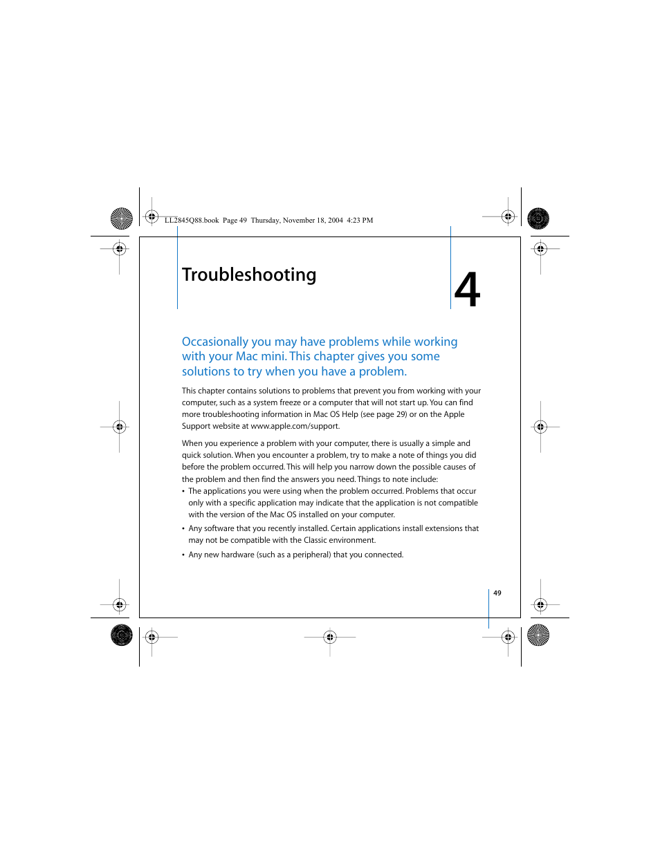 Troubleshooting | Apple Mac mini (original) User Manual | Page 49 / 106