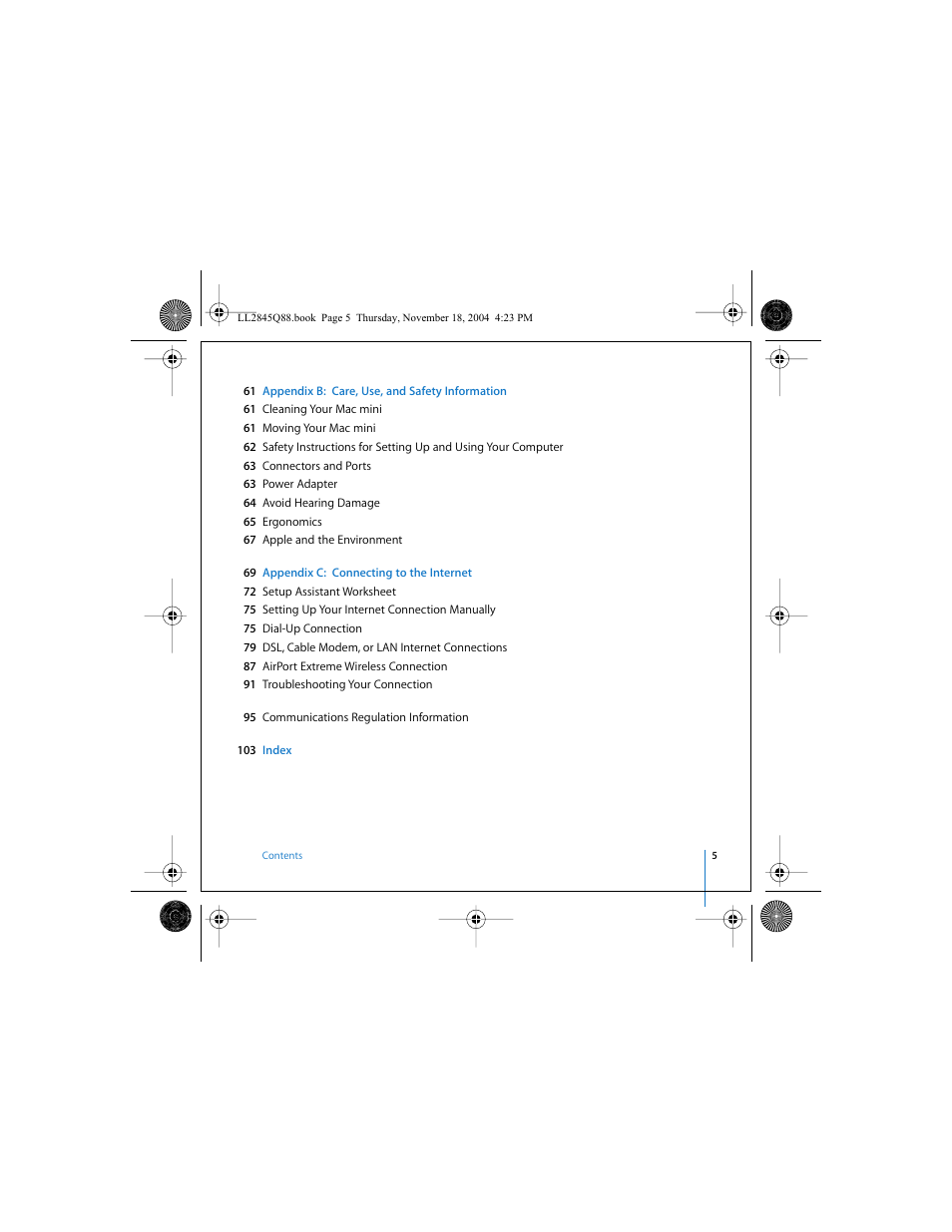 Apple Mac mini (original) User Manual | Page 5 / 106