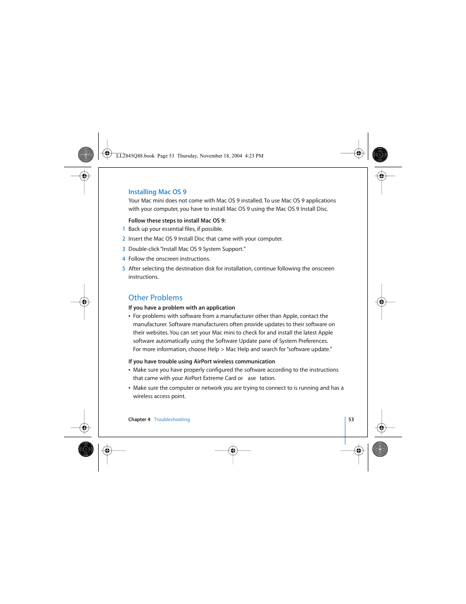 Other problems | Apple Mac mini (original) User Manual | Page 53 / 106