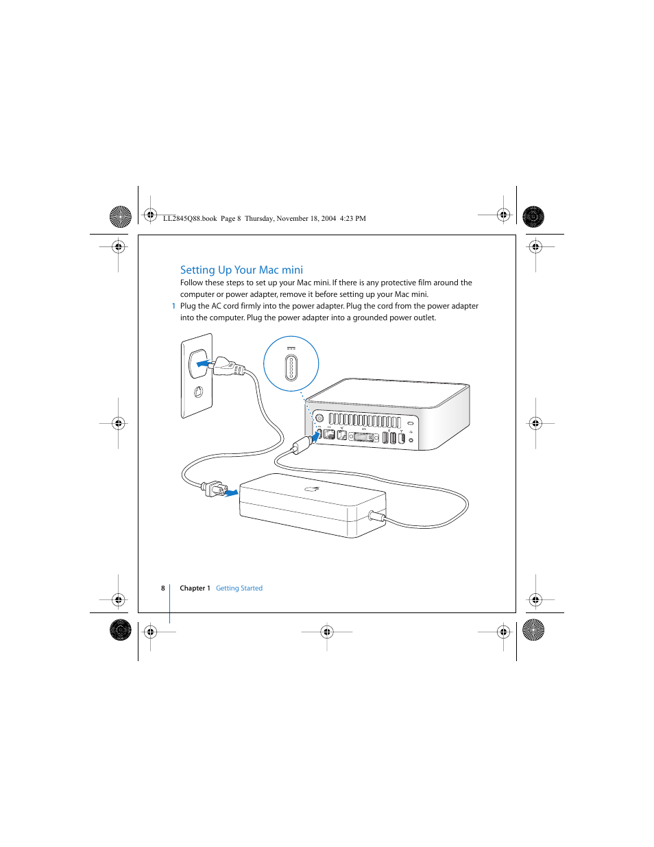 Setting up your mac mini | Apple Mac mini (original) User Manual | Page 8 / 106