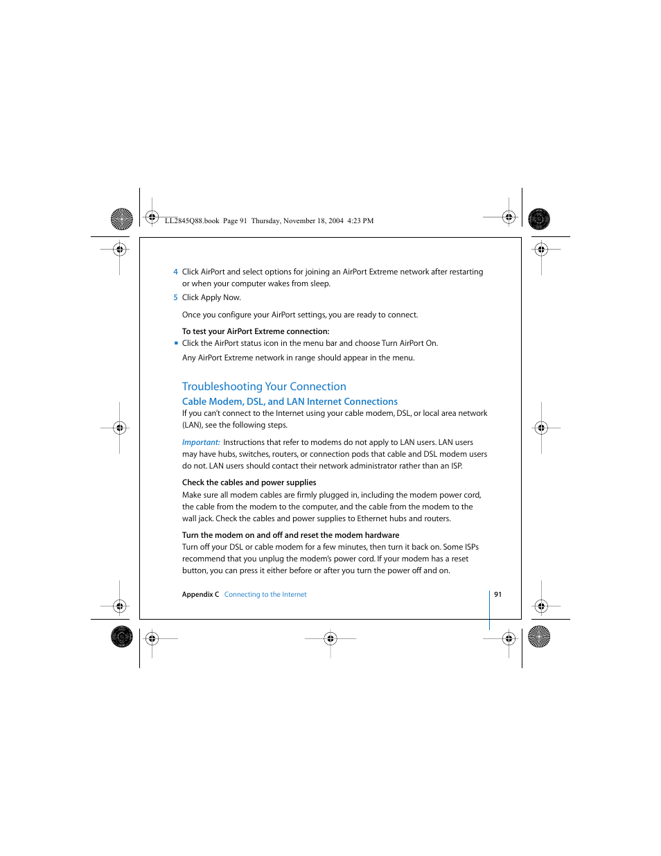 Troubleshooting your connection | Apple Mac mini (original) User Manual | Page 91 / 106