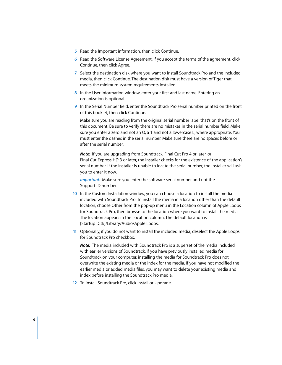 Apple Installing Your Soundtrack Pro Software User Manual | Page 6 / 8