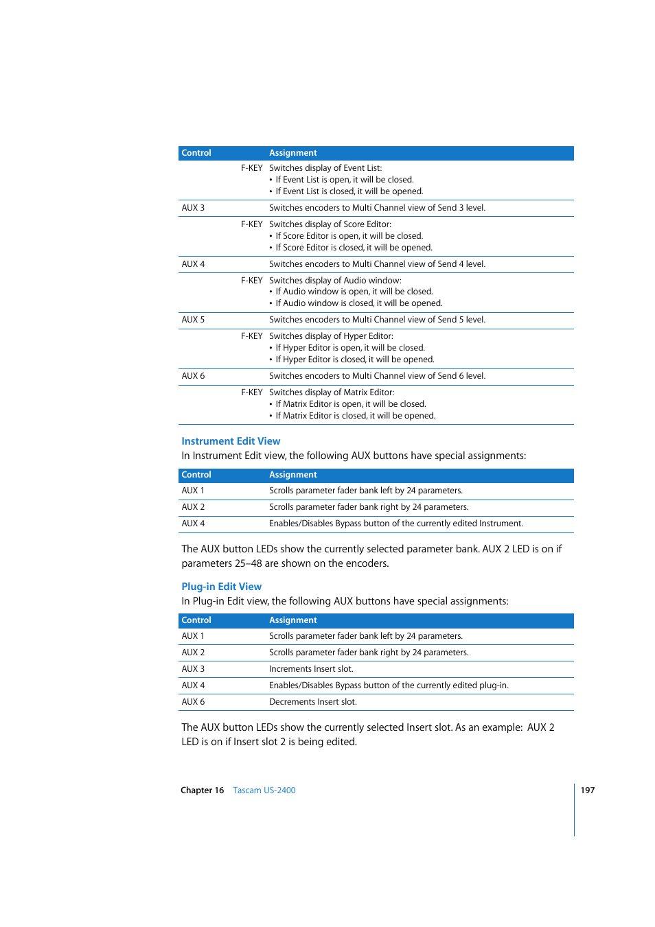Instrument edit view, Plug-in, Edit view | Apple Logic Express 7.2 User Manual | Page 197 / 255