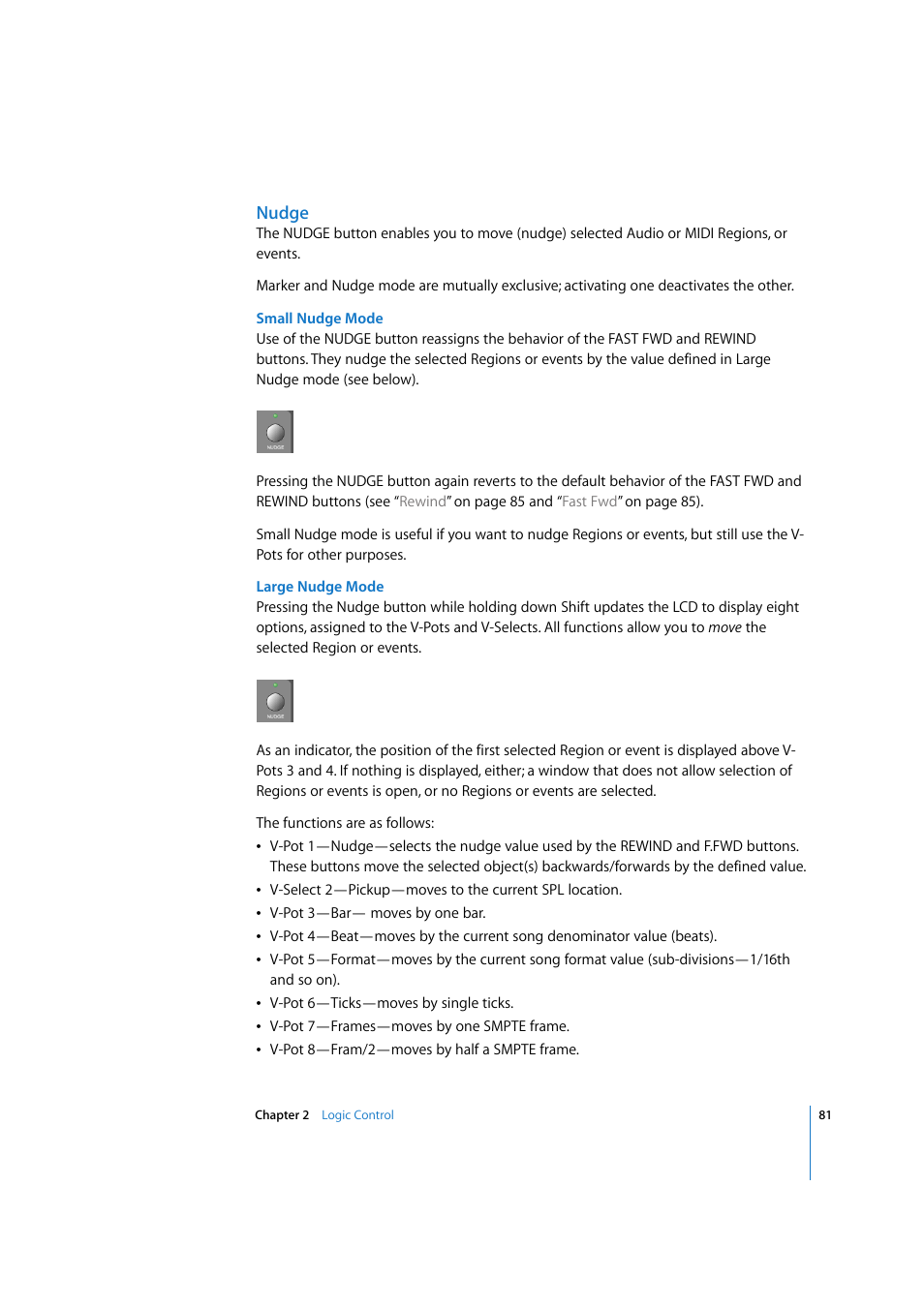 Nudge | Apple Logic Express 7.2 User Manual | Page 81 / 255