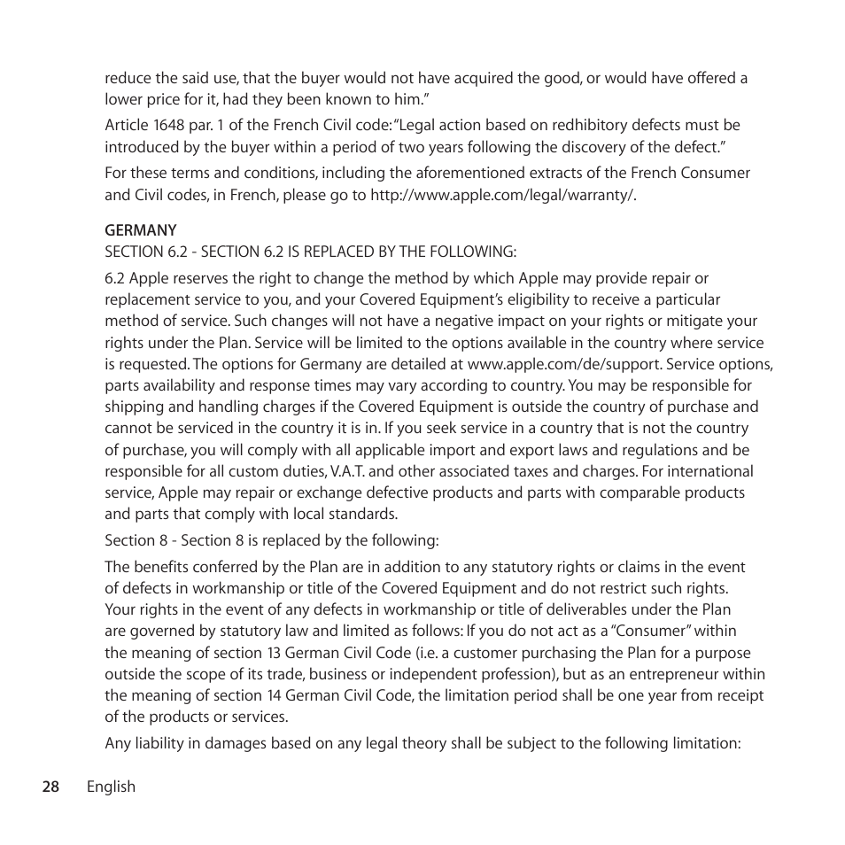 Apple AppleCare Protection Plan for Mac User Manual | Page 28 / 112