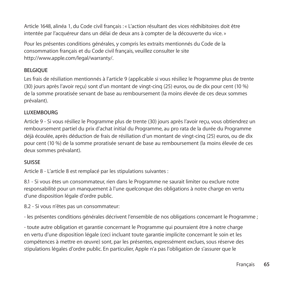 Apple AppleCare Protection Plan for Mac User Manual | Page 65 / 112