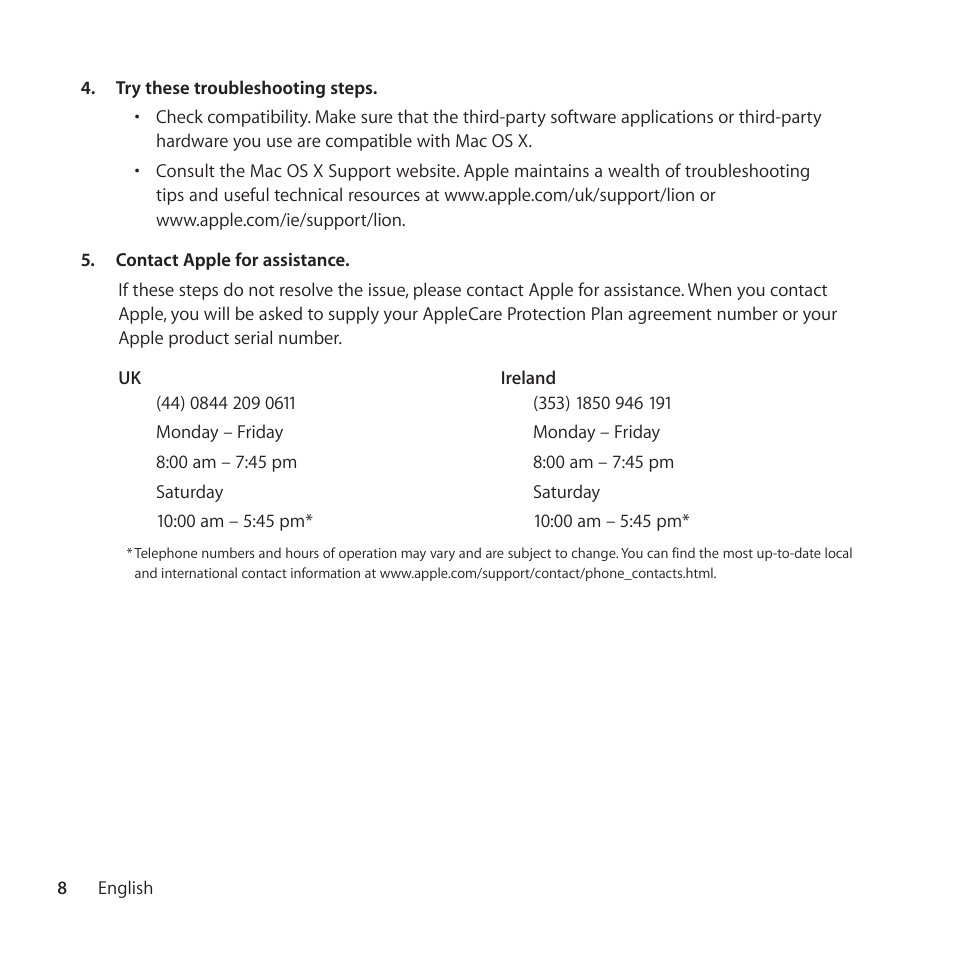 Apple AppleCare Protection Plan for Mac User Manual | Page 8 / 112