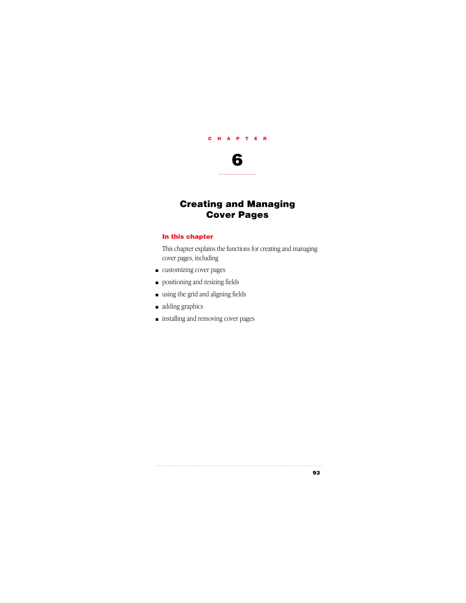 Creating and managing cover pages | Apple Fax User Manual | Page 106 / 152