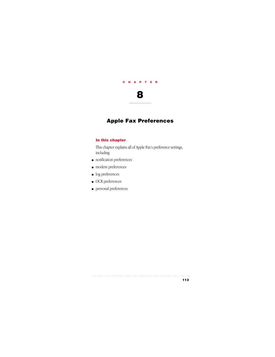 Apple fax preferences | Apple Fax User Manual | Page 126 / 152